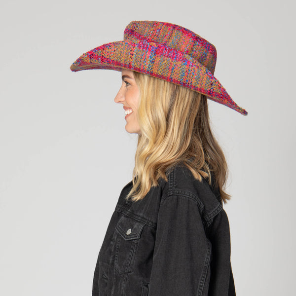 San Diego Hat Company Two Step - Cut & Sew Multi Tweed Pinch Crown Cowboy Hat