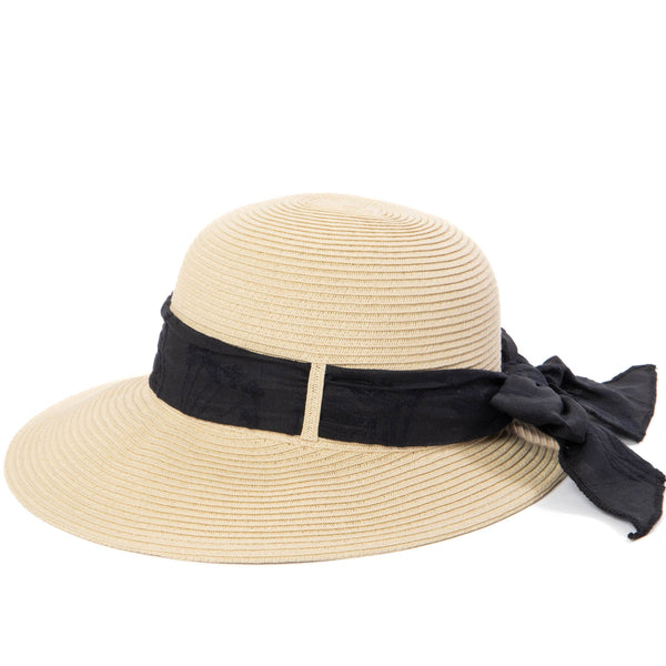 San Diego Hat Company Ultrabraid Round Crown With Tied Bow Black