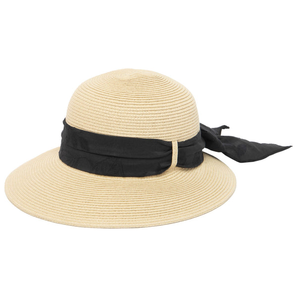 san diego hat company Ultrabraid Round Crown with Tied Bow Black