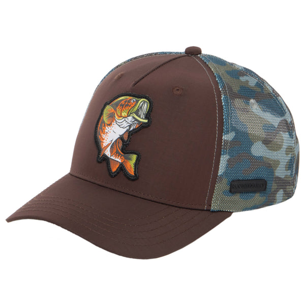 san diego hat company Water Performance - Mens Fish Patch Trucker Hat Camouflage