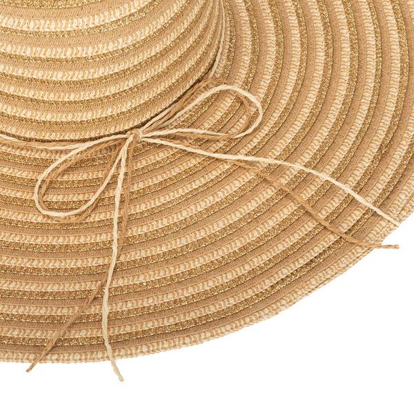 San Diego Hat Company Wide Brim Floppy Sun Hat With Gold Lurex (UBL6836) Natural/Gold