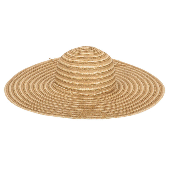 San Diego Hat Company Wide Brim Floppy Sun Hat With Gold Lurex (UBL6836) Natural/Gold