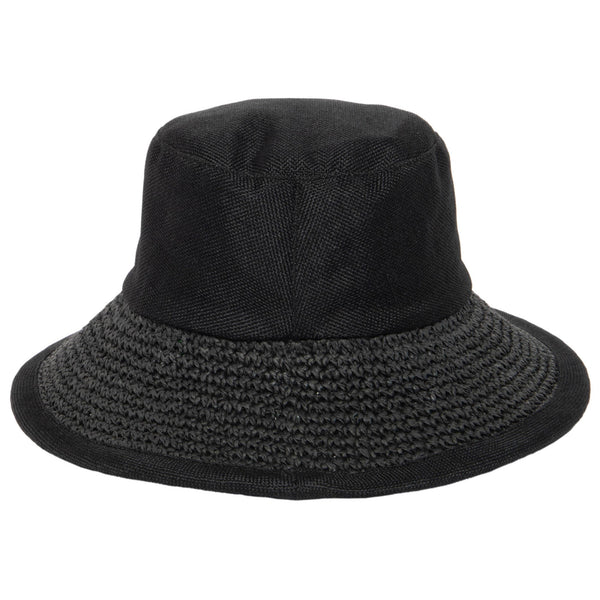 San Diego Hat Company Women's Bucket Hat With Collapsible Crown Black