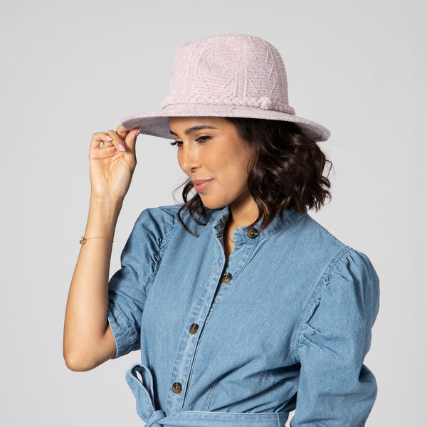 San Diego Hat Company Women's Chenille Patterned Knit Lavender