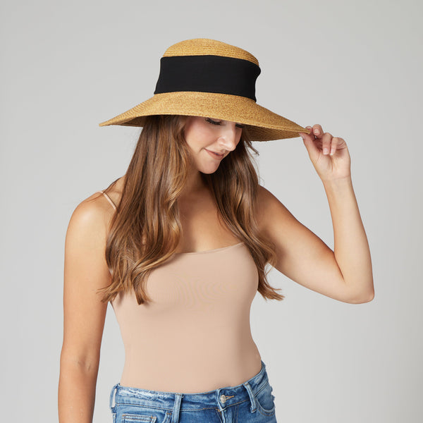 San Diego Hat Company Women's Collapsible Crown Sun Hat Black