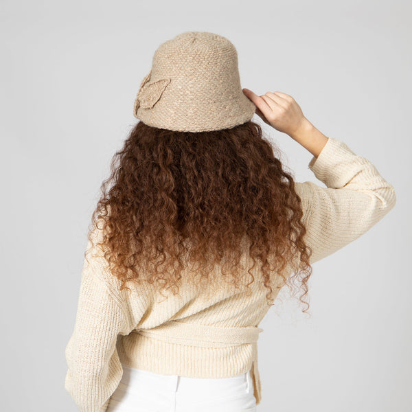 San Diego Hat Company Women's Knit Cloche With Wrapped Bow CAMEL