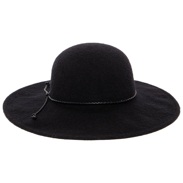 san diego hat company Women's Knit Floppy w/ Faux Leather Knot Trim Black