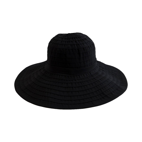 san diego hat company Women's Large Brim Ribbon Hat with a Bow Black