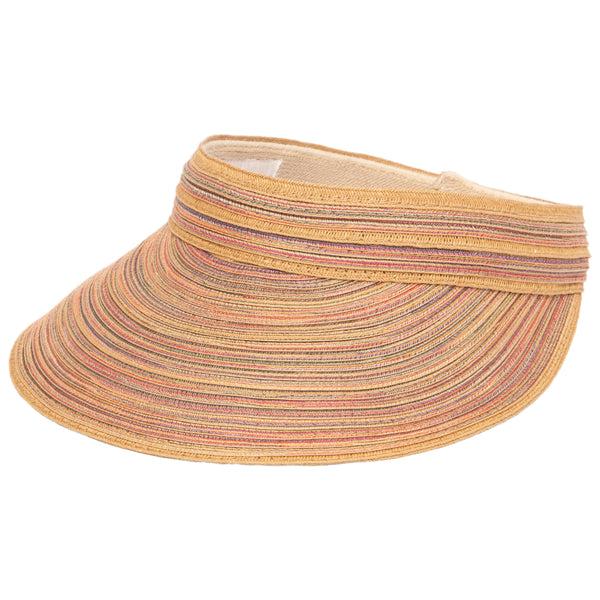 san diego hat company Women's Mixed Braid Visor with Velcro Strap Rust