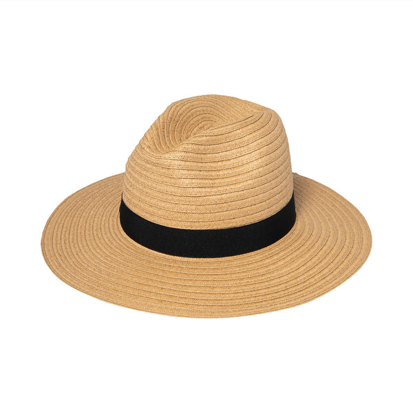 san diego hat company Women's Paper Braided Fedora With A Bow Band Tobacco