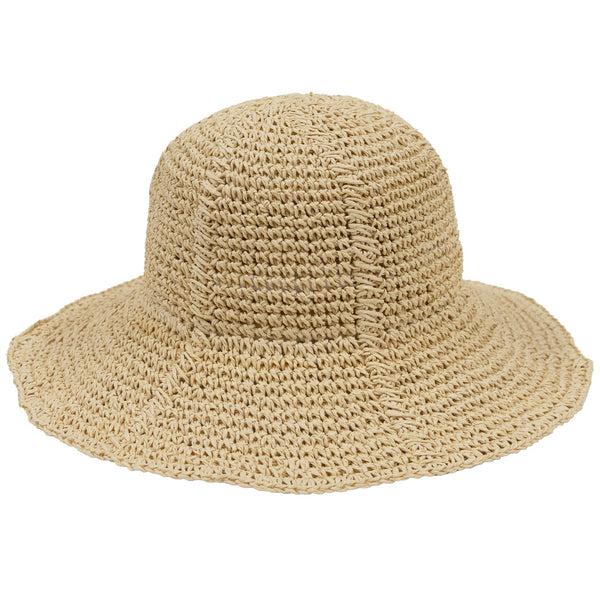 san diego hat company Women's Paper Crochet Floppy Bucket Hat Black