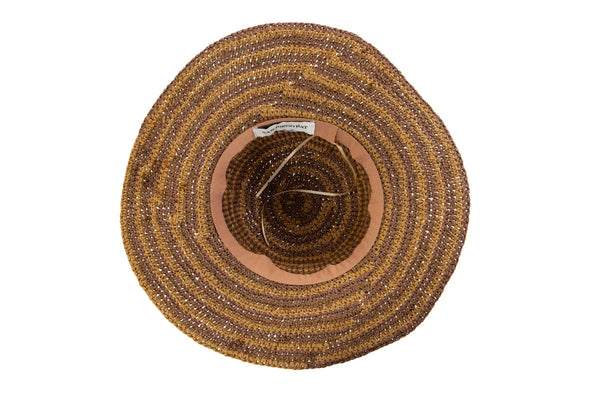 San Diego Hat Company Women's Paper Crochet Space Dye Sun Hat (PBM3021) Mexed Brown