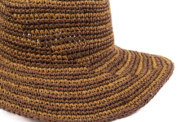 San Diego Hat Company Women's Paper Crochet Space Dye Sun Hat (PBM3021) Mexed Brown