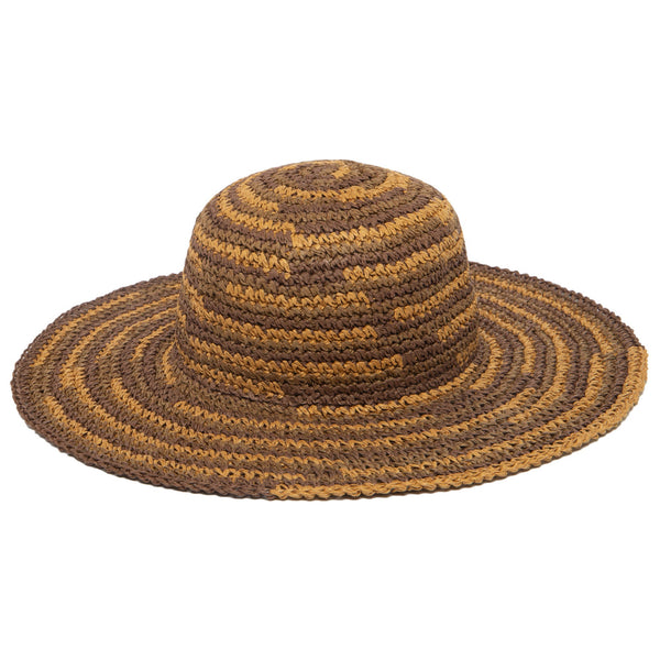 san diego hat company Women's Paper Crochet Space Dye Sun Hat (PBM3021) Mexed Brown