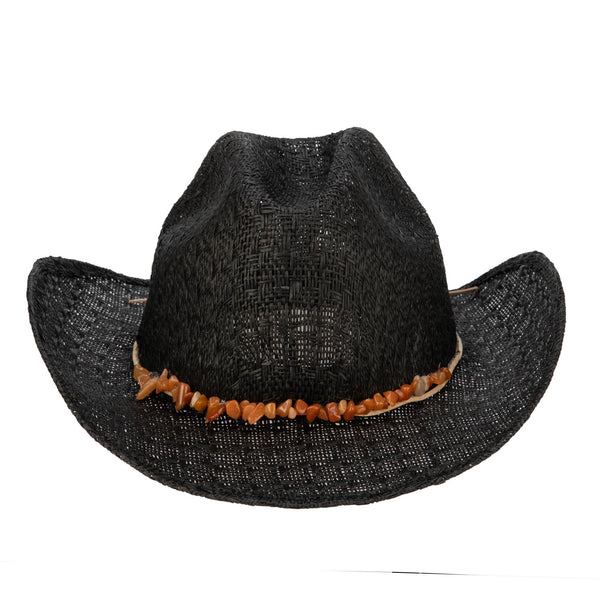 San Diego Hat Company Women's Paperbraid Cowboy With Layered Bands Natural