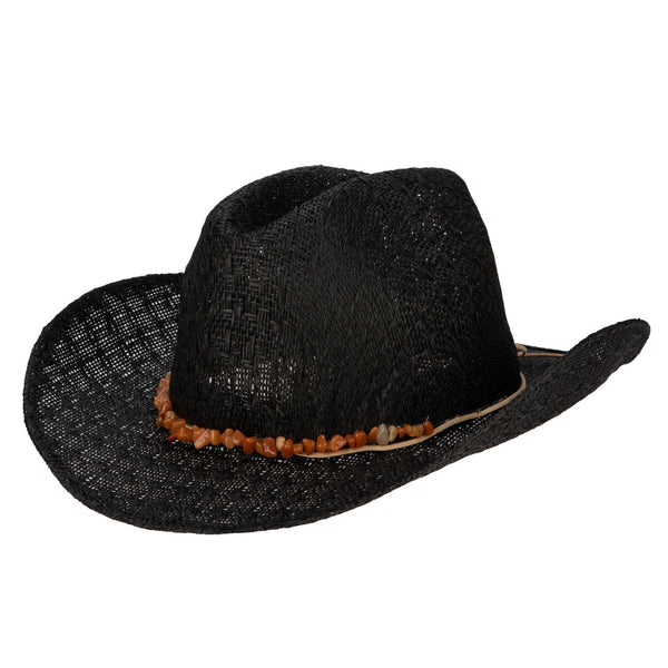 san diego hat company Women's Paperbraid Cowboy with Layered Bands Natural
