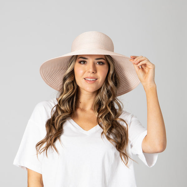 San Diego Hat Company Women's Poly Braided Sun Hat Blush
