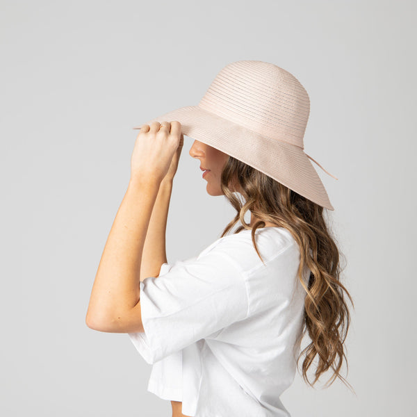 San Diego Hat Company Women's Poly Braided Sun Hat Blush