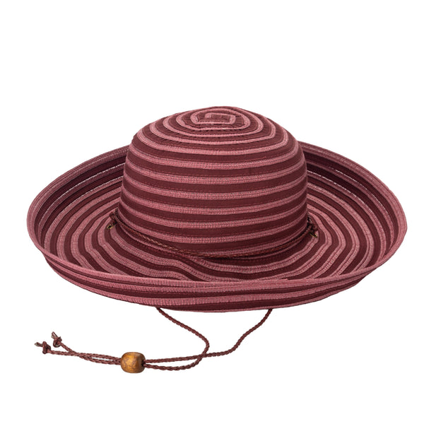 San Diego Hat Company Women's Polybraid/Ribbon Mixed Kettle Brim With Adjustable Chin Cord (MXM1036) Black