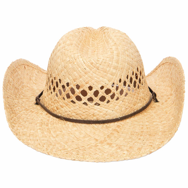 San Diego Hat Company Women's Raffia Cowboy Hat Tea Stained