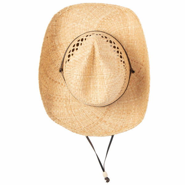 San Diego Hat Company Women's Raffia Cowboy Hat Tea Stained