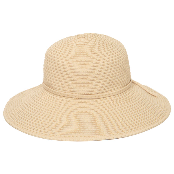 san diego hat company Women's Ribbon Crusher Medium Brim Beige