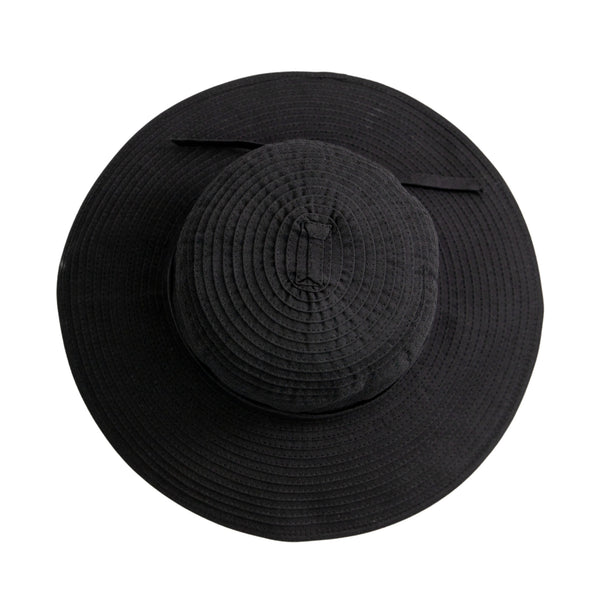 San Diego Hat Company Women's Ribbon Medium Brim Floppy Black