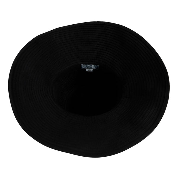 San Diego Hat Company Women's Ribbon Medium Brim Floppy Black