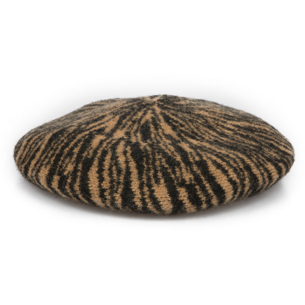 san diego hat company Women's Tiger/Zebra Pattern Beret TIGER