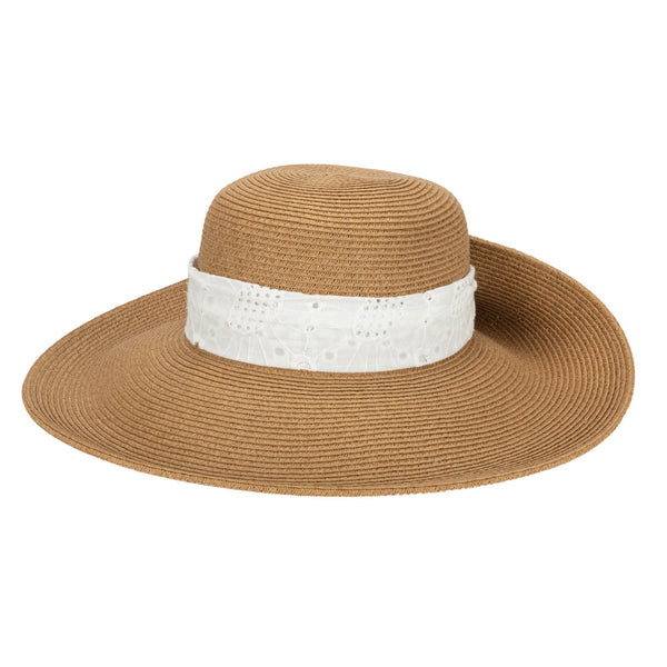 san diego hat company Women's Ultrabraid Fold Back Bow Sun Hat White