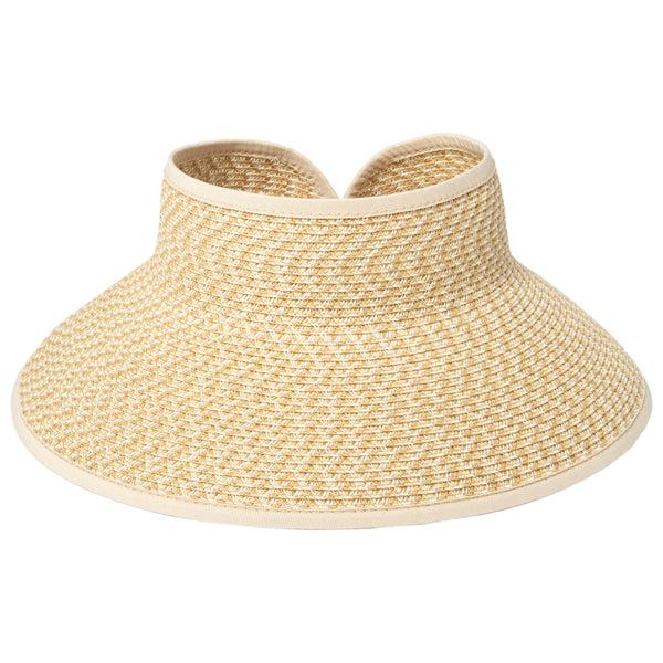 san diego hat company Women's Ultrabraid Large Brim Visor Beige