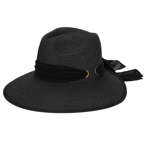 san diego hat company Women's Ultrabraid Pinch Crown Face Saver Black