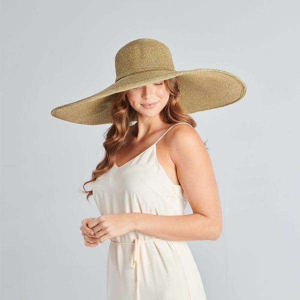 San Diego Hat Company Women's Ultrabraid XL Brim Floppy Hat With Gold Lurex