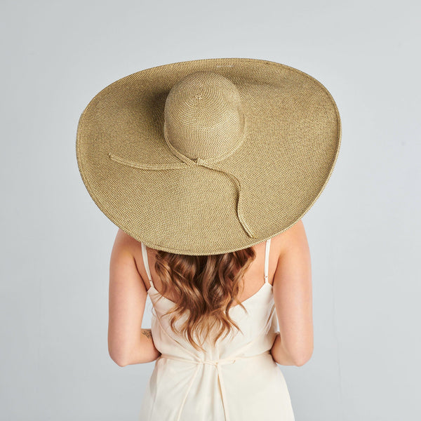 San Diego Hat Company Women's Ultrabraid XL Brim Floppy Hat With Gold Lurex