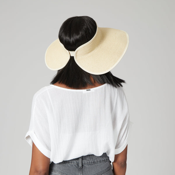 San Diego Hat Company Women's Water Repellent Roll Up Visor Natural