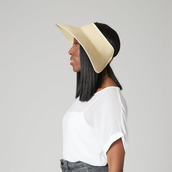San Diego Hat Company Women's Water Repellent Roll Up Visor Natural