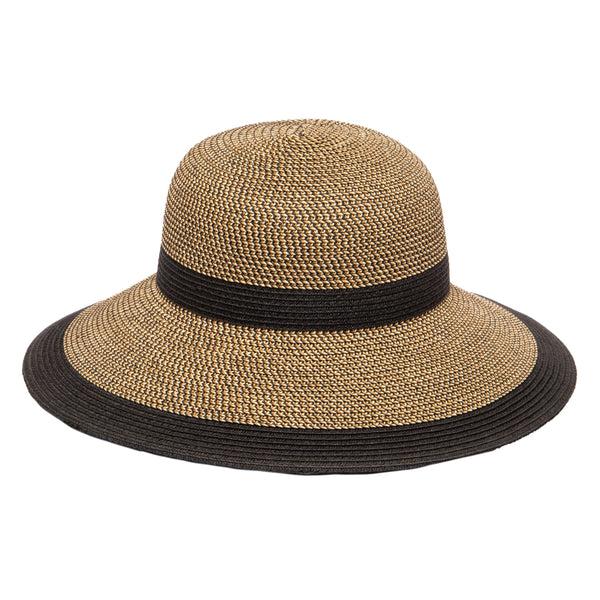 san diego hat company Women's Water Repellent Striped Cloche Natural/White