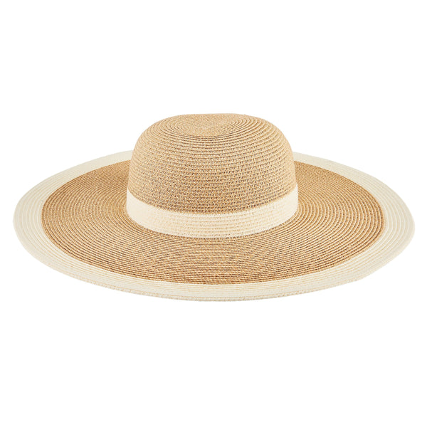 san diego hat company Women's Water Repellent Striped Floppy Natural/Black