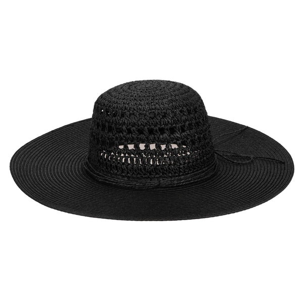 san diego hat company Women's Wide Brim Floppy Hat Black
