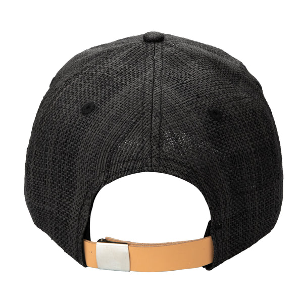 San Diego Hat Company Women's Woven Raffia Ball Cap With Leather Adjustable Back (CTH4087) Black