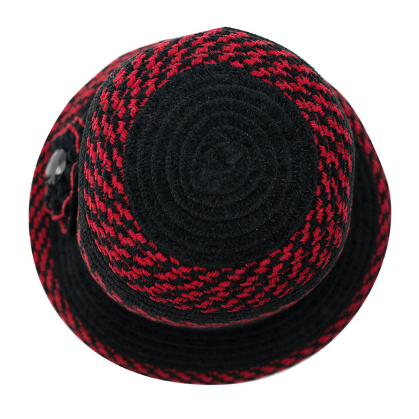 San Diego Hat Company Womens Chenille Cloche With Flower And Jewel Black Red