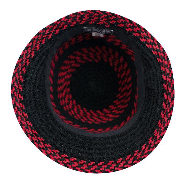 San Diego Hat Company Womens Chenille Cloche With Flower And Jewel Black Red