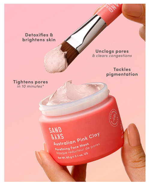 Sand & Sky Australian Pink Clay Porefining Face Mask Travel Size (1oz)