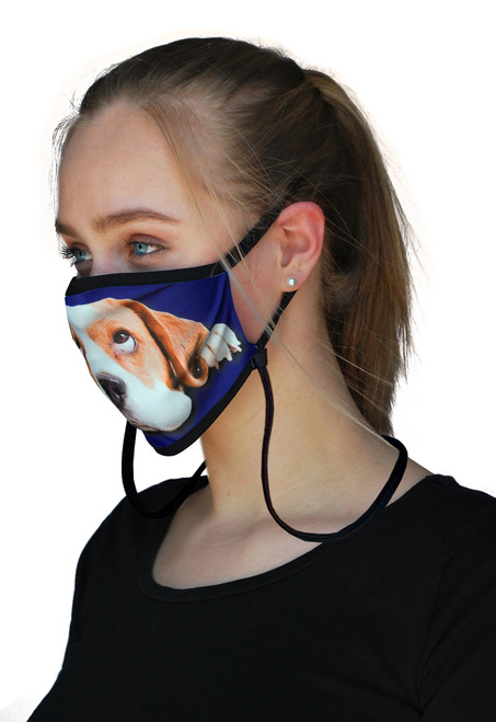 Sand Socks Guardian 2.0 Adjustable Size Face Mask - BASSETT HOUND **20% Of Sales Donated To Pet Rescues**