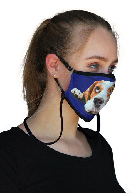 Sand Socks Guardian 2.0 Adjustable Size Face Mask - BASSETT HOUND **20% Of Sales Donated To Pet Rescues**