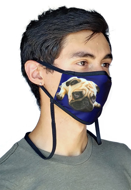 Sand Socks Guardian 2.0 Adjustable Size Face Mask - PUG **20% Of Sales Donated To Pet Rescues**