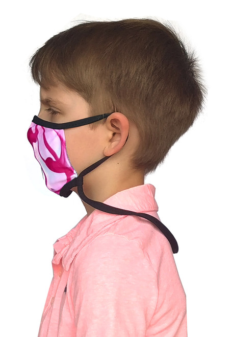 Sand Socks Kid's Adjustable Size Face Mask - Pink Burst