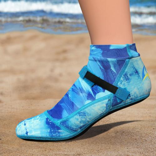 Sand Socks Blue Feathers Abstract Elite Sand Socks