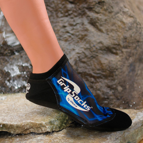 sand socks Blue Lightning Aqua Sprites Grip Socks