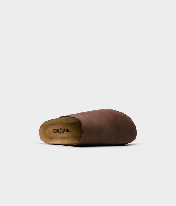 Sandgrens Bilbao Closed-toe Cork Sandals Walnut Brown